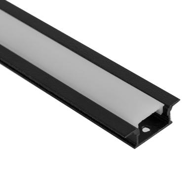 Imagem de Perfil Alumínio Embutir Minislim Preto 25x11mm - Incolustre | 1 metro Ref.79024