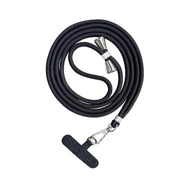 Imagem de Cordão para telefone, sistema de trava de segurança, alça antiperda removível para pescoço, tira para telefone, alça de segurança para ciclismo, Cinza escuro