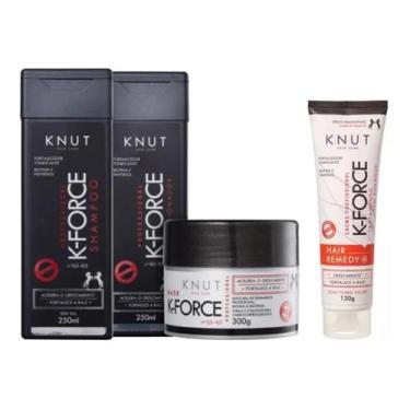 Imagem de Kit Shampoo + Condicionador + Máscara + Leave-In K-Force Knut (4 Produ