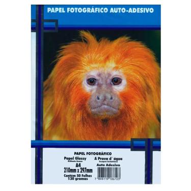 Imagem de Papel Fotográfico A4 130g PT 50 Folhas A Prova d´água Auto Adesivo - Masterprint