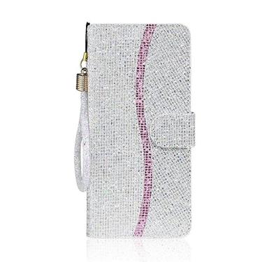 Imagem de Estojo Bling Para Xiaomi Para Redmi Note 11 10 9 8 Pro 10C 11S 10S 9S 7 8T Glitter Card Sparkling Book Wallet Flip Leather Phone Case, Silver, For Redmi Note 8
