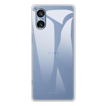 Imagem de Shantime Capa para Sony Xperia 5 V 2023 Ultra, capa traseira de TPU macio à prova de choque de silicone antidigitais capa protetora de corpo inteiro para Sony Xperia 5 V 2023 (transparente)