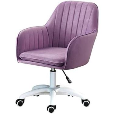 Imagem de Cadeira De Computador Cadeira De Acento Ajustável Em Altura Para Quarto Executivo, Cadeira De Mesa De Veludo Cadeira De Computador Ergonômica Cadeira Giratória Confortável Para Escritório Doméstic