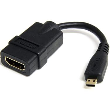 Imagem de StarTech. Com Adaptador Micro HDMI para HDMI – Vídeo 4K 30Hz – Micro HDMI Tipo-D para HDMI 1.4 Conversor/Dongle adaptador de cabo – Monitores, TVs e monitores HDMI Ultra HD – M/F (HDADFM5IN)