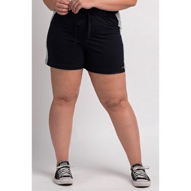 Imagem de Shorts Feminino Plus Size Moletinho Lateral Contrastante - Cereja Rosa