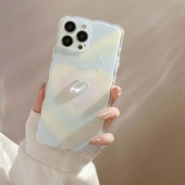 Imagem de Crystal stars love ondulada 3d heart silicone soft phone case for iphone 13 14 pro max 12 mini 11 xsmax x xr 8 7 plus back cover, T4, For iphone 14
