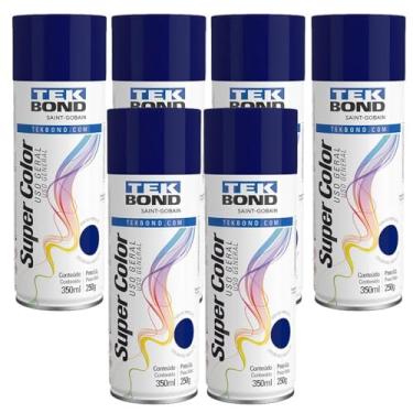 Imagem de Kit 6 Un. Tinta Spray uso geral Tekbond 350ml Azul Escuro