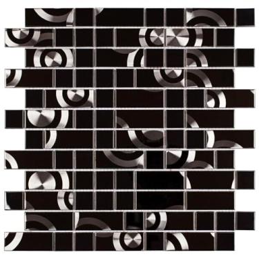 Imagem de Pastilha de Aço Inox Glass Mosaic Escovado