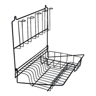 Imagem de Escorredor De Pratos Parede Dobrável Black 10 Pratos 5 Copos
