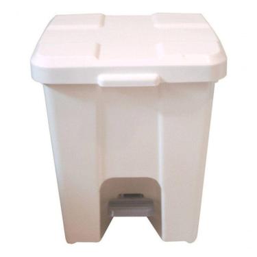 Imagem de Cesto De Lixeira Quadrada Plástica Com Pedal 15l Branco