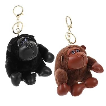 Imagem de SOIMISS 2 Unidades Boneca gorila de pelúcia chaveiros para chaves de carro bicho de pelúcia porta-chaves decoração lindo chaveiro de pelúcia chaveiro gorila de pelúcia personalidade bebê