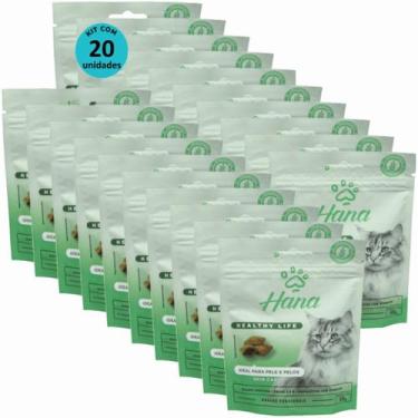 Imagem de Snacks Hana Healthy Life Skin Care P/ Gatos Adultos 60G - Kit C/ 20 Un