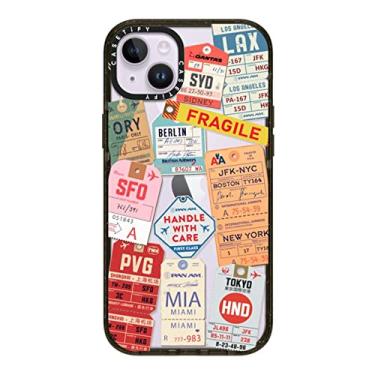 Imagem de CASETiFY Capa Impact para iPhone 14 Plus [4X testado contra quedas de grau militar/proteção contra quedas de 2,5 metros] - AirTags - Preto brilhante