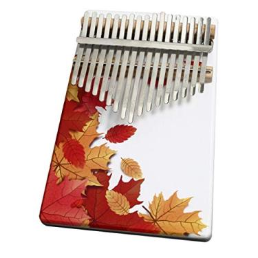 Imagem de Piano de polegar infantil para amantes de música, 17 teclas Kalimba portátil Mbira Sanza Piano de madeira de pinheiro, teclado de percussão de dedo marimba, (18 cm x 13 cm) pintura colorida - F