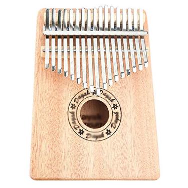 Imagem de 10||Piano de dedo Kalimba com 17 teclas, percussão de teclado Marimba, piano Mbira para amantes de música, piano de dedo, com piano de martelo, (18 cm x 13 cm), cor de madeira de 17 tons
