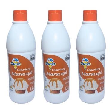 Imagem de Cobertura Para Sorvetes Sobremesas Kit 3 Potes Alto Rendimento (Maracujá)