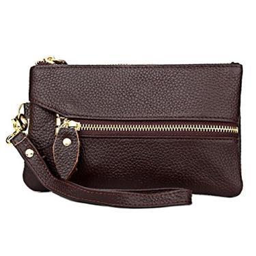 Imagem de Carteira de couro para homens e mulheres, porta-cartão de crédito Manyip bolsa dobrável, bolso para moedas, bolsa para chaves, carteira com proteção contra roubo RFID. Material de proteção selecionado