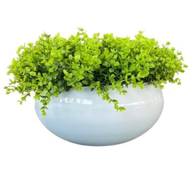 Imagem de Arranjo Grande Centro de Mesa Vaso Branco com Verdinho