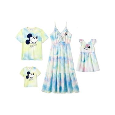 Imagem de Disney Conjunto de camisetas listradas e vestidos combinando com babados e férias em família Mickey e seus amigos, Multicor, 4-5 Anos