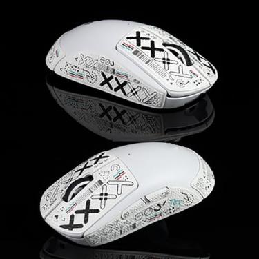 Imagem de Pega para mouse DIY antiderrapante suck sweat antiderrapante para Logitech G Pro X Superlight GPW G Pro sem fio sem mouse conjunto de impressão branco crimpagem 0,5 mm
