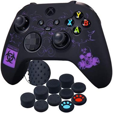 Imagem de YoRHa Capa protetora personalizada de borracha de silicone para controle Xbox Series X/S x 1(BH roxo) com alças de polegar profissionais x 10