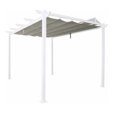 Imagem de Pergolado Aluminio Toldo Retrátil 400x282cm Branco - Outdoor