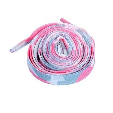 Imagem de Cor Do Arco-íris Sapato Cadarços Corda Casual Colorido Cadarços Se Encaixa Todos Os Sapatos Crianças Basquete Cadarços Encantos Para Tênis(Color:Camouflage powder,Size:80cm)