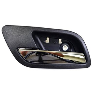 Imagem de PT Auto Warehouse GM-2545MA-RL - Maçaneta interna interna da porta, caixa preta (ébano) com alavanca cromada - lado do motorista traseiro