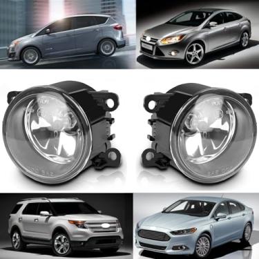 Imagem de Prefer Warehouse Par de faróis de neblina dianteiros RH LH compatível com Ford C-Max Fusion 2013-2016 e Explorer 2011-2015 e Fiesta 2014-2019 e Focus 2008-2014 substitui 4F9Z15200AA FO2592217C
