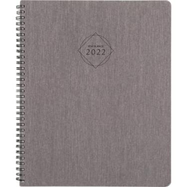 Imagem de Agenda semanal e mensal 2022 da AT-A-Glance, 21,5 x 28 cm, grande, formato dividido, elevação, cinza (75955L05)
