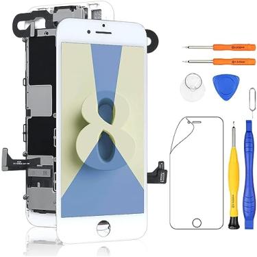 Imagem de Yodoit Kit de substituição de tela para iPhone 8, tela LCD 3D sensível ao toque com câmera frontal, fone de ouvido, sensor de proximidade, kit de ferramentas, compatível com modelos A1863, A1905, A1906 de 4,7 polegadas, branco