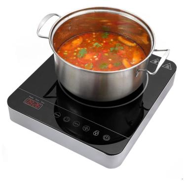 Imagem de Cooktop de Indução Elétrico Portátil com 9 Níveis de Potência, Temporizador e Desligamento Automático, 110V 1800W, Weceleh, Preto