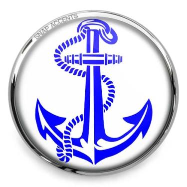 Imagem de Escolha uma cor | Joia de encaixe de âncora de 18 mm botão azul marinho com pingente de gengibre para pulseiras, colares e chaveiros personalizados, 18MM (Standard size), Vidro Metal, Sem Pedra