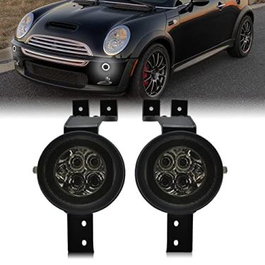 Imagem de SHINEFIT Luz de estacionamento LED frontal branca Halo DRL compatível com Cooper R50 R53 Hatchback 2002-2006/Cooper R52 conversível 2004-2008, conjunto de lâmpadas de seta âmbar, lente fumê