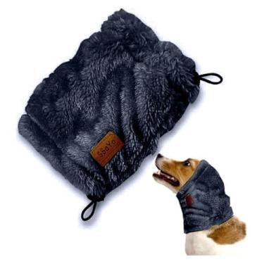 Imagem de SSaYo Protetores auriculares ajustáveis com cancelamento de ruído para cães – protetores de ouvido para cães – faixa de cabeça de cachorro para alívio da ansiedade (sem orelhas, azul-marinho, médio)