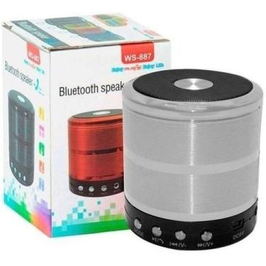 Imagem de Mini Caixa De Som Bluetooth Portátil Speaker Ws-887 -Prata - Mini Spea