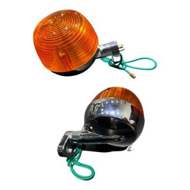 Imagem de Kit Pisca seta Shineray XY 50 Q Honda Cg 125 1977 ate 1982 Cg Bolinha 