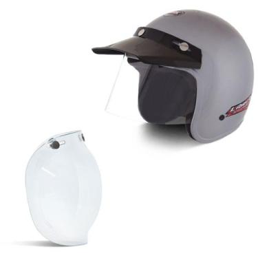Imagem de Capacete Compact + Viseira Bubble - PRO TORK, PRATA, 58