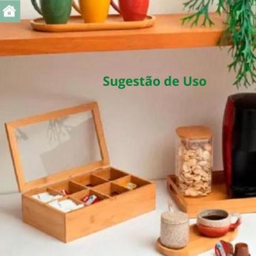 Imagem de Porta Chá Bijuterias Especiarias Gin Bambu 8 Divisórias - OIKOS 