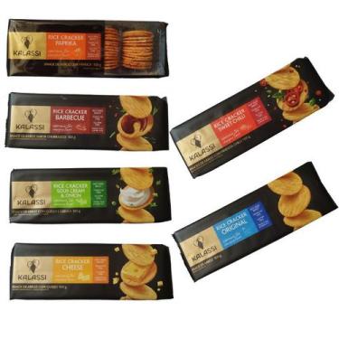 Imagem de Kit 6 Biscoito Snack De Arroz Kalassi Sabores Diversos 100gr