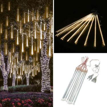 Imagem de Cascata C/8 Tubos Queda Pisca Chuva Led Decoração Natal 50cm - TOP NAT