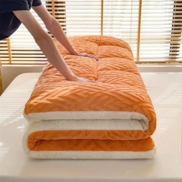 Imagem de QHDTEOKH Colchão de chão japonês, colchão dobrável para cama futon, colchão acolchoado, almofada de dormir de algodão, tapete de tatame para cama