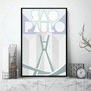 Imagem de Quadro São Paulo City - Ponte Estaiada 45X34Cm - Quadros On-Line