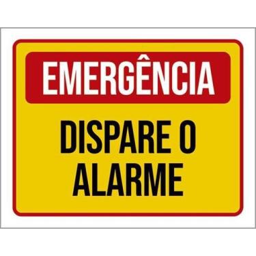 Imagem de Kit 3 Placas Emergência Dispare O Alarme 36X46 - Sinalizo