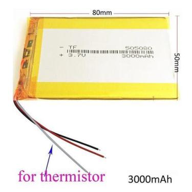Imagem de Bateria 3,7v 3000mah 5mm X 50mm X 80mm C/3 Fios 505080 - bgb