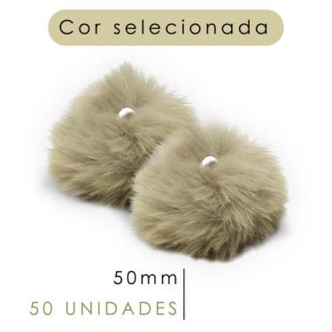 Imagem de Pompom - Pelúcia Bege Areia 50 Mm - C/50 Unidades - Nybc