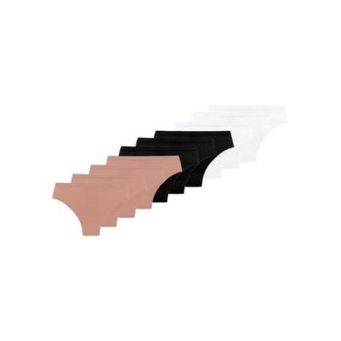 Imagem de Kit com 10 Calcinhas Alta Trifil 1971, Branco, M