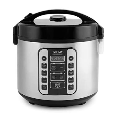 Imagem de Aroma Housewares ARC-1020SB Panela de arroz aromática e vaporizador de alimentos, 20 xícaras, prata, 20 xícaras cozidas/10 xícaras não cozidas/5 litros.