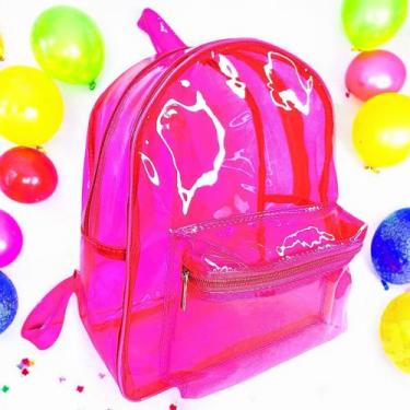 Imagem de Mochila Solid Style Transparente Neon Com Bolso Duplo Zíper - MN - VÁR