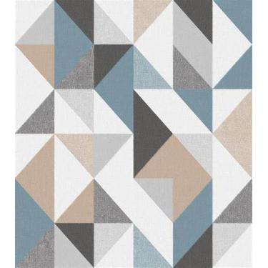 Imagem de Papel de Parede Vinílico Contemporâneo Geométrico Azul 4118 - Bobinex